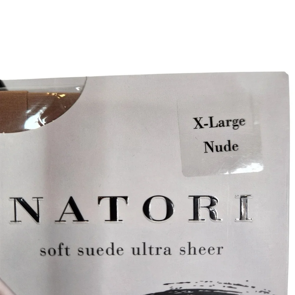 NATORI Soft Suede Ultra Sheer Pantyhose Womens XL Nude Control Top 10D